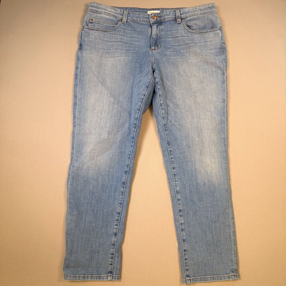 Eileen Fisher Organic Cotton Jeans Sz 14 Stretch Denim Ankle